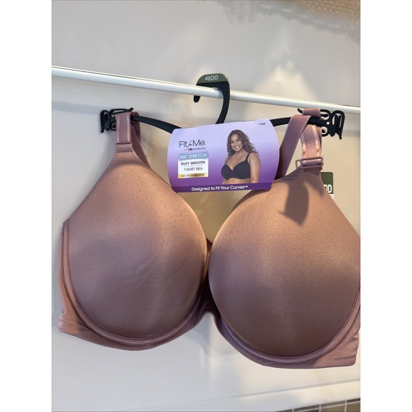 Fit For Me Fruit Of The Loom Silky Smooth T-Shirt Bra 46DD rose - Picture 1 of 5